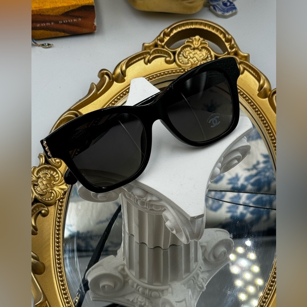 🆕 CHANEL 🧿 NWOT  Square Acetate Polarized Pearl CC Square Sunglasses, 5482-H - Picture 4 of 16